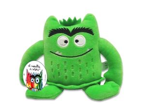 PELUCHE MONSTRUO DE COLORES VERDE (15 CM) CALMA