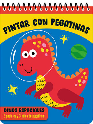 PINTAR CON PEGATINAS - DINOS ESPACIALES