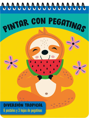 PINTAR CON PEGATINAS - DIVERSIÓN TROPICAL