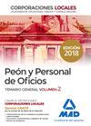PEÓN Y PERSONAL  DE OFICIOS DE CORPORACIONES LOCALES. TEMARIO GENERAL VOLUMEN 2
