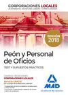 PEÓN Y PERSONAL  DE OFICIOS DE CORPORACIONES LOCALES. TEST Y SUPUESTOS PRÁCTICOS