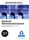 TÉCNICO  DE ADMINISTRACIÓN GENERAL DE CORPORACIONES LOCALES. TEMARIO GENERAL VOL