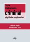 LEY DE ENJUICIAMIENTO CRIMINAL Y LEGISLACIÓN COMPLEMENTARIA