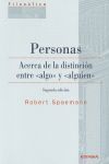 PERSONAS. ACERCA DE LA DISTINCIÓN ENTRE ALGO Y ALGUIEN