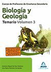 BIOLOGÍA Y GEOLOGÍA. TEMARIO. VOL. 3