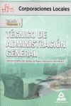 TECNICO DE ADMINISTRACION GENERAL I CORPORACIONES LOCALES TEMARIO