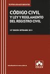 CODIGO CIVIL Y LEY Y REGLAMENTO DEL REGISTRO CIVIL-12EDIC.