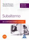 SUBALTERNO CORPORACIONES LOCALES TEST GENERAL JURIDICO