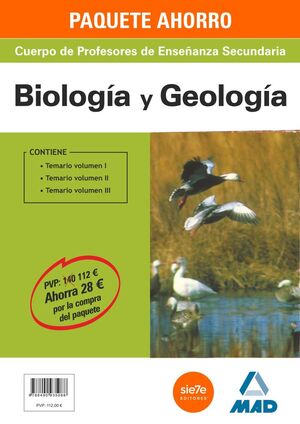 PAQUETE AHORRO BIOLOGÍA Y GEOLOGÍA CUERPO DE PROFESORES DE ENSEÑANZA SECUNDARIA