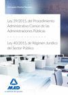 LEY 39/2015, DEL PROCEDIMIENTO ADMINISTRATIVO COMUN DE LAS ADMINISTRACIONES PUBLICAS Y LEY 40/2015, REGIMEN JURIDICO DEL SECTOR PUBLICO.