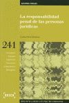 RESPONSABILIDAD PENAL DE LAS PERSONAS JURÍDICAS, LA