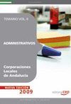 ADMINISTRATIVOS CORPORACIONES LOCALES DE ANDALUCÍA. TEMARIO VOL. II